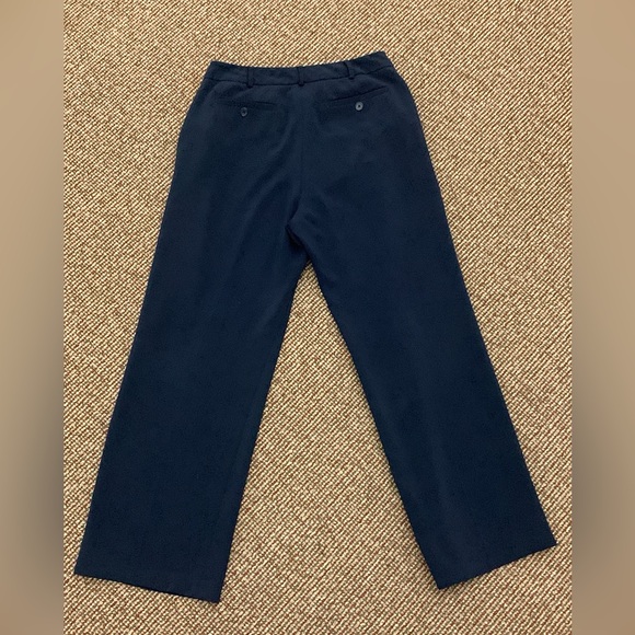 Women’s 4 Lauren Ralph Lauren Navy Wool Blend Flat Front Pants Slacks - Picture 10 of 13